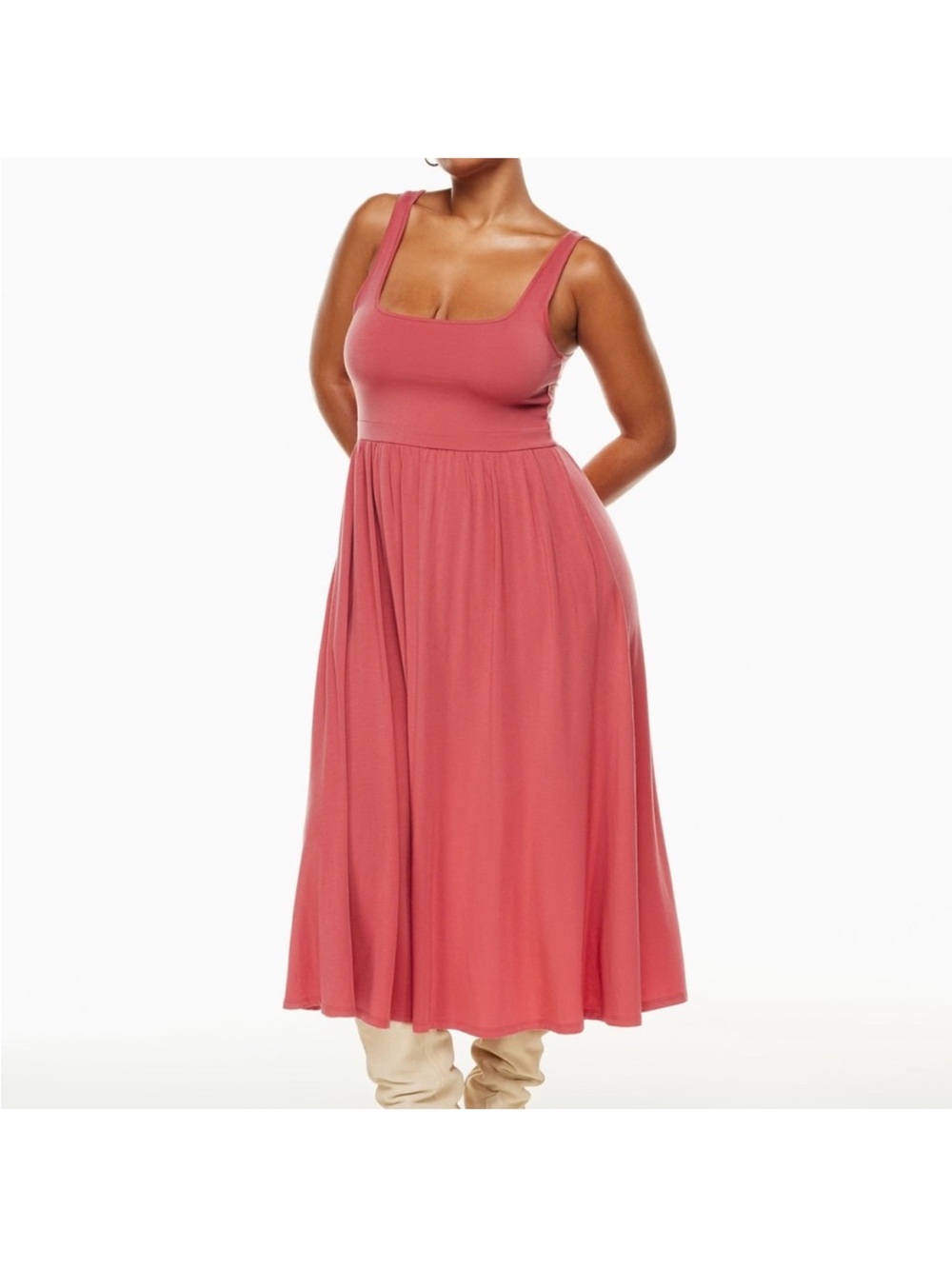 Aritzia Wilfred Market Midi Dress Rosy red size Xsmall